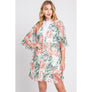 DIONA J FLOWER PATTERN FRILL KIMONO ONE SIZE MULTICOLOR