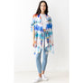 DIONA J ABSTRACT TIE-DYE PRINT KIMONO ONE SIZE COLOR BLUE