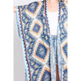 DIONA J BOHO PRINT KIMONO COVER UP ONE SIZE COLOR BLUE