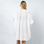 DIONA J TEXTURED JERSEY RELAXED FIT KIMONO ONE SIZE COLOR WHITE