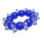Beaded Royal Blue Ball and Faceted Bracelet