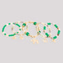 Green Beaded Elephant Charm 5 Bracelets