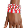 Red White Stretch Tennis Bracelets