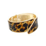 Bracelet Leopard and Gold Angled Cuff for Women