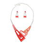 Collar Red Geometric Snake Chain Necklace Women