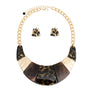 Necklace Marbled Leopard Bib and Chain for Women