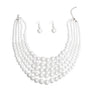 White Pearl Graduated 5 Strand Set