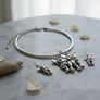 Pendant Burnished Silver Double Elephant Choker