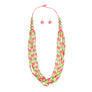 AKA Long Pink Green Toggle Necklace