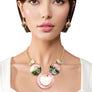 AKA Collar Pink Green Gradient Gold Disc Necklace