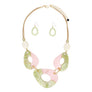Collar Organic Pink Green Cord Necklace