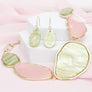 Collar Pink Green Agate Marbled Necklace