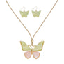 AKA Pink Green Butterfly Adjustable Cord Necklace