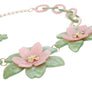 AKA Collar Marbled Pink Green Links 3D Flower Set
