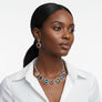 Collar Silver Filigree Multicolor Crystal Necklace