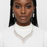 Collar Dramatic Silver Oval Aurbo Crystal Necklace