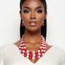 Red White Pearl 3 Layered DST Gold Set