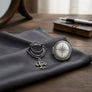 Brooch Antique Cross Round Picture Frame Pin