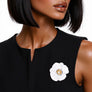 Magnetic Brooch White Poppy Pin for Women
