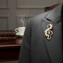 Brooch Gold Treble Clef Cream Marquise Stone Pin