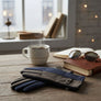 Navy Black Faux Suede Touchscreen Winter Gloves