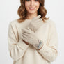 Beige Woolen Cute Rabbit Touchscreen Winter Gloves