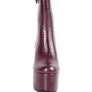 Bumpy Croc High Block Heeled Chunky Ankle Boots