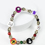 HALLOWEEN GHOST SKULL PRINT GLASS BEADED BRACELET