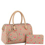 3IN1 MONOGRAM CHERRY PRINT BOSTON W WALLET AND COIN PURSE SET COLOR LIGHT BROWN
