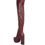 BUBBLE HIGH BLOCK HEELED OVER THE KNEE BOOTS