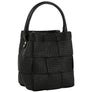 DIONA J WOMEN'S SQUARED QUILT PATTERN TOP HANDLE CROSSBODY BAG COLOR BLACK