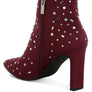 Sakura Diamante Embellished Microfiber Boots