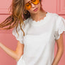 BiBi Scallop Edged Lace Trim Top