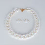 WHITE CHAIN NECKLACE AND EARRING SET
