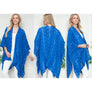 DIONA J ASYMMETRICAL BLUE ZIG ZAG KIMONO COLOR BLUR ONE SIZE