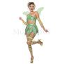 Fantasy Fairy Pc Leaf Handkerchief Hem Crop Women's Green Costume Set Size M/L