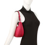 DIONA J WOMEN'S FASHION TRENDY CURVED ROUND ZIPPER SHOULDER BAG COLOR BROWN