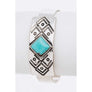 DIONA J ENGRAVED AZTEC STONE OPEN BAGLE SILVER/TURQUOISE