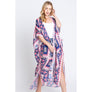 DIONA J BOHO PRINT KIMONO COVER UP ONE SIZE COLOR PINK