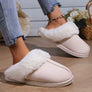 Indoor Winter Fur Shoes – Warm Cotton Slippers for Men & Women, Plush Furry Bedroom Slides, Cozy Non-Slip House Slippers