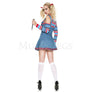 Good Guys Doll 3 Pc Denim Skirt Women’s Halloween Cosplay Costume Set Size M/L