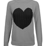Love Heart Jacquard Round Neck Pullover Sweater
