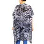 DIONA J LEOPARD PRINT KIMONO CARDIGAN SWEATER ONE SIZE COLOR GREY
