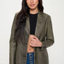 Coalition LA Single-Breasted Vegan Leather Blazer