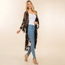 DIONA J FLOWER MESH KIMONO COVER UP ONE SIZE COLOR BLACK