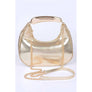DIONA J METAL BAR HANDLE CONVERTIBLE CLUTCH CROSSBODY BAG COLOR GOLD