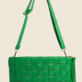 Fame Faux Leather Basket Weave Crossbody Bag
