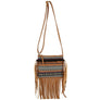 DIONA J WOMEN'S FASHION FRINGE BOHO CROSSBODY BAG COLOR BROWN
