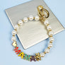 HEART BEAR SHAPED MAMA KEYCHAIN ENAMEL PEARL BRACE