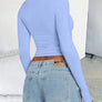 Solid Color Round Neck Long Sleeve T-Shirt